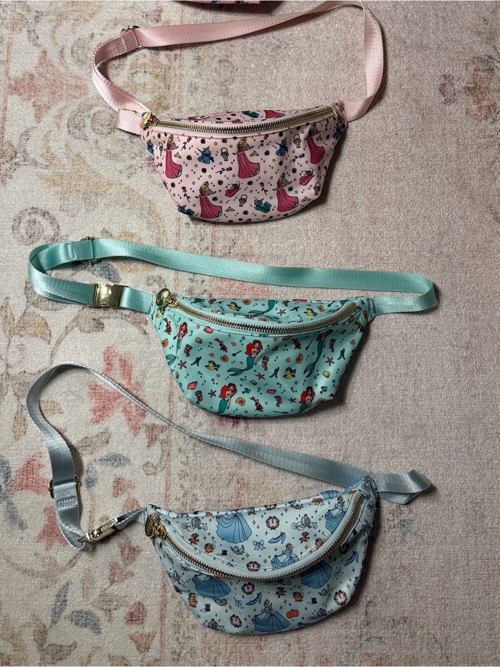 Stoney clover lane Disney princess classic Fanny packs Aurora, Cinderella, Ariel